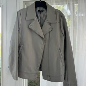 Gray faux leather jacket